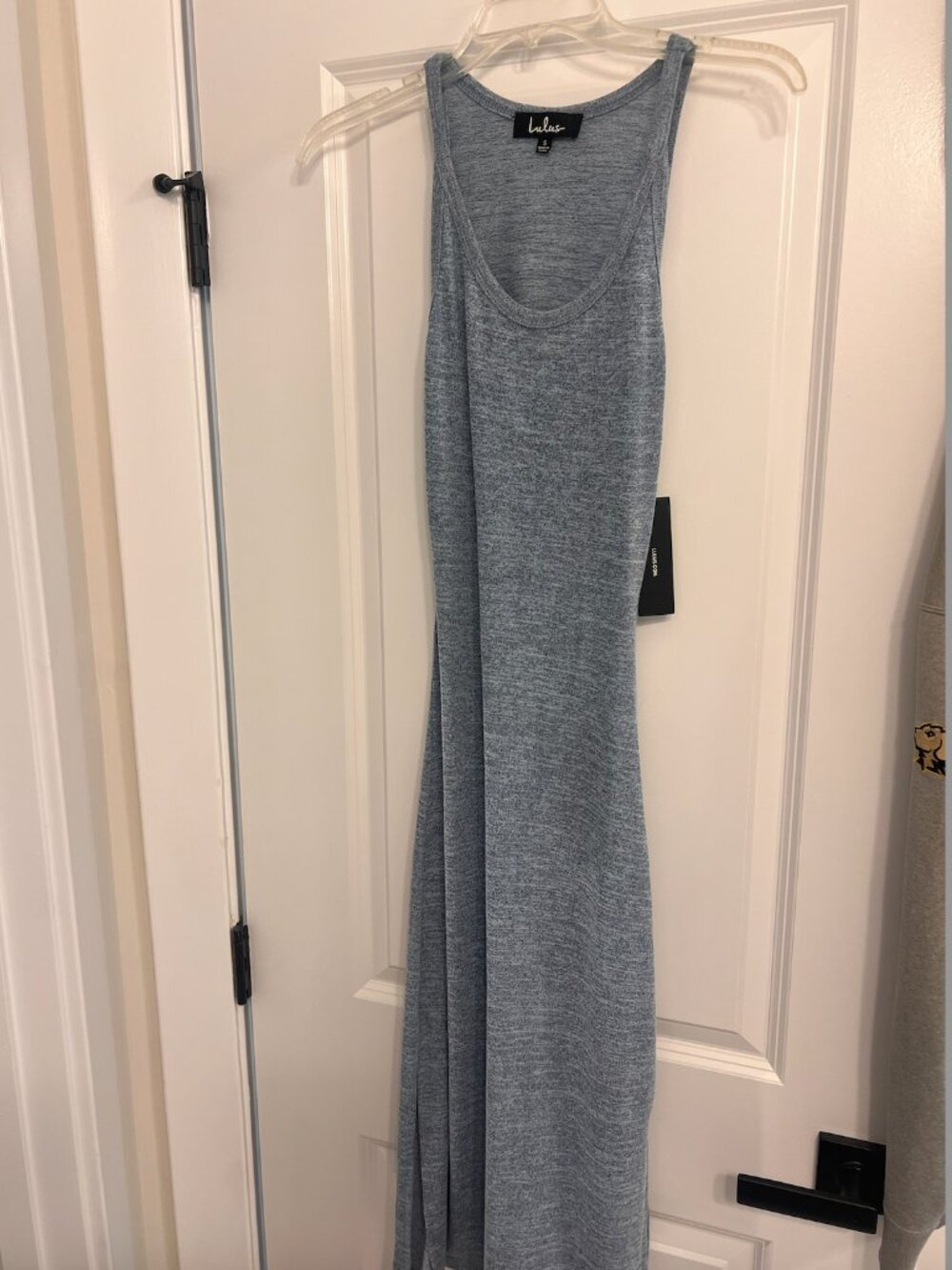 Lulus Heather Blue Midi Dress with Cut Out